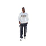 Ekru Bisiklet Yaka Oversize Şardonlu Basic Erkek Sweatshirt