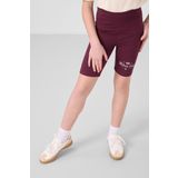 Ekru-Bordo Pamuklu O Yaka Standart Fit Baskılı Kız Çocuk Tayt Takım - 75190