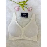 Ekru Dolgusuz Düğmeli Lazer Kesim Bralet