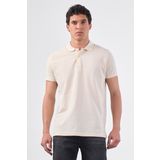 Ekru Düz Erkek T-Shirt - Slim Fit