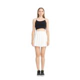 Ekru Kadın Şortlu Volanlı Spor Etek – Yüksek Bel Dalgıç Kumaş Plaj Koşu Tenis Eteği (MAT BEYAZ, 2XL)