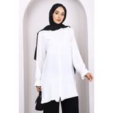 Ekru Önü Fırfırlı Ayrobin Tunik - 42
