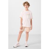 Ekru Pamuklu Yumuşak Dokulu Oversize Cep Detaylı Erkek Çocuk T-Shirt - 11295