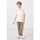Ekru Pamuklu Yumuşak Dokulu Oversize Fit Baskılı Erkek Çocuk T-Shirt - 11290