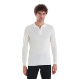 Ekru Regular Fit Jakarlı Polo Yaka Yünlü Triko Kazak - M