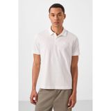 Ekru Standart Kalıp Basic Polo Yaka Erkek T-Shirt - 87748