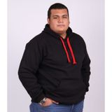 Eks Büyük Beden Erkek Kapşonlu Sweatshirt siyah