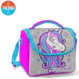 EKS Ticaret Coral High Kids Unicorn Desenli Pembe Gümüş Thermo Beslenme Çantası 11836 Kapasite