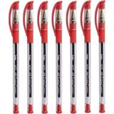 EKS Ticaret Faber Castell 1425 Kırmızı İğne Uçlu Tükenmez Kalem 7'li Set Kolay Yazım Özelliği ile