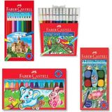 EKS Ticaret Faber Castell 4'lü Boya Seti 12'li Kuru-Sulu-Pastel-Keçeli Boya Renkli Çizim İçin