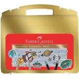 EKS Ticaret Faber Castell Metalik Boyama Çantası 12 Adet Üçgen Boya Kalemi ve 12 Adet Pastel Boya