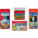 EKS Ticaret Faber Castell Orta Okul Seti - 12 Li Sulu Boya -12 Li Kuru Boya- 12 Li Pastel By - 12 Li Keçeli Klm