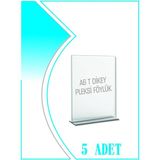 EKS Ticaret Krcdisplay T Tipi A6 Kağıdı Boyutlu Dikey Pleksi Föylük 5 Adet