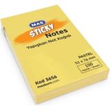 EKS Ticaret Mas Yapışkanlı Not Kağıdı 100 Sayfa 51X76MM Pastel Sarı 3656 (12 Koçan)