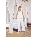Ekselanude HERŞEYTREND Dantelli ve Dekolteli Saten Pijama Takımı Beyaz M EKS-ACMM18K18661