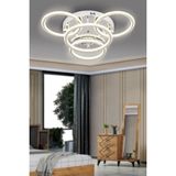 Eksen Krom 3+1 Kumandalı ve Dimerli (Beyaz, Sarı, Gün Işığı) Ledli Salon Mutfak Oda Oturma Odası Hol Ledli Plafonyer Avize SB-LD-504