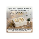 EKSENAHŞAPP Hediyelik Kutusu İçin Pleksi Harf - Nişan Çikolatası Ve İsimli Obje Süsü 4cm adeti - [Gümüş/Altın]
