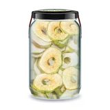 Ekşi Yeşil Elma Kurusu Bi Kavanoz 660 Cc. Cam Kavanoz Yuvarlak Dilim Kuru Elma Slice Dried Apple