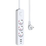 EksikSepeti Fulltech Termal Akım Korumalı Uzatma Kablosu 3x Soket 1x TypeC 1.8M 3680W FTR-16