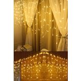 Eksprespazar Dekoratif 16 Saçaklı Sarı Saçak Perde Günışığı Led Işık 4 M 60-70-50 cm