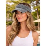 Ekstore Eskitme Vintage %100 Pamuklu Tenisçi Vizör Şapka - Gri - Standart