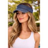 Ekstore Eskitme Vintage %100 Pamuklu Tenisçi Vizör Şapka - Mavi - Standart