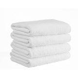 Ekstra Büyük Banyo Havlusu 4'lü Set %100 Pamuk Türk Havluları Premium Otel Spa Kalitesi, Yumuşak Emici Büyük Boy ve Ağır Banyo Çarşafı, 950 Gram - 1,105 g (Large 100 87 inç) Paket 4, (Beyaz)