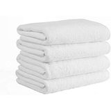 Ekstra Büyük Banyo Havlusu Seti - Otel ve Spa için% 100 Pamuklu Havlu, Maksimum Yumuşaklık ve Emicilik (4 Paket, Beyaz) Banyo Çarşafı, (Büyük Boy 40 x 87 inç) (4 Adet)