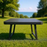 Ekstra Dayanıklı Katlanır Piknik Masası - 44x58 Cm Kaliteli Plastik Balkon Ve Bahçe Sehpası Siyah