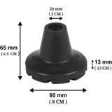 Ekstra Geniş Tabanlı Kaydırmaz Kauçuk Koltuk Değneği / Baston Lastiği (2 Cm)