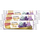 Ekstra Güçlü Büyük Boy Lavanta Kokulu Büzgülü Çöp Torbası x 3 Adet