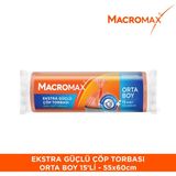 Ekstra Güçlü Çöp Torbası Orta Boy 55x60 cm, Soft Kokulu 15 Adet Mutfak Poşeti