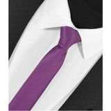 Ekstra Ince Açık Mürdüm Renk Düz Slim Fit 4 cm Genişliğinde Kravat Mendil Seti Slim Fit Dar - Standart
