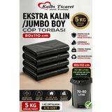 Ekstra Kalın Çöp Torbası 80X110 Cm Siyah Çöp Poşeti 5 Kg Dökme Dayanıklı Poşet