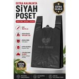 Ekstra Kalın Siyah Poşet 40X75 cm 3 kg Dayanıklı Atlet Poşet Dökme Siyah Battal Boy Çöp Poşeti