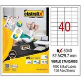 Ekstrafix Fix-5040 70 x 37.125 mm Lazer Etiket