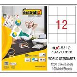 Ekstrafix Fix-5312 70x70mm Lazer Etiket