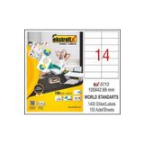 Ekstrafix Laser Etiket 100 Yaprak 105 X 42.69 Mm Lazer Yazıcı Etiketi