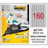 Ekstrafix Laser Etiket 100 Yaprak 22X12Mm Laser-Copy-İnkjet Fix-5280