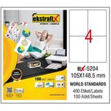 Ekstrafix Laser Etiket 100 Yp 105X148.5 Laser-Copy-Inkjet FİX-5204 - Renkli