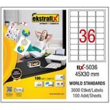 Ekstrafix Laser Etiket 100 Yp 45X30 Laser-Copy-Inkjet FİX-5036 - Renkli