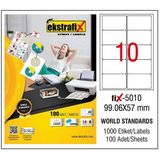 Ekstrafix Laser Etiket 100 Yp 99.06X57 Laser-Copy-Inkjet FİX-5010 - Renkli