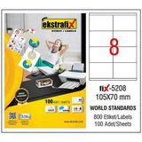 Ekstrafix Laser Etiket 105X70mm Fix-5208 (100 Lü Paket)