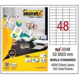 Ekstrafix Laser Etiket 52,5X23mm Fix-5248 (100 Lü Paket)