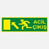 Ekstrafix YF063 12x25 cm Fosforlu Acil Çıkış Uyarı Levhası