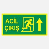 Ekstrafix YF065 12x25 cm Fosforlu Acil Çıkış Uyarı Levhası