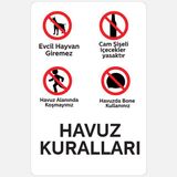Ekstrafix YUL-428 25x35 cm Havuz Kuralları