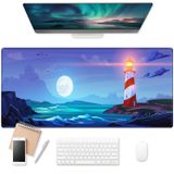 EkuaBot Light Tower Büyük Oyun Mouse Pad (35,4 × 15,7 inç, 3 mm Kalınlık), Kaymaz Kauçuk Taban ve Güçlendirilmiş Kilit Kenarları, İş, Oyun, Masa Örtüsü, Masaüstü Dekorasyonu için XXL Genişletilmiş