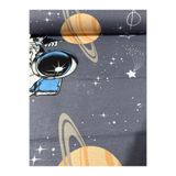 EKUMASCI Poplin Pamuklu Astronot Desenli Çocuk Nevresimlik Kumaş - Metrelik Kumaş 100x240 CM