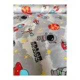 EKUMASCI Sevimli Astronot Desenli %100 Pamuk Nevresimlik Kumaş - Metrelik Kumaş 100x240 CM